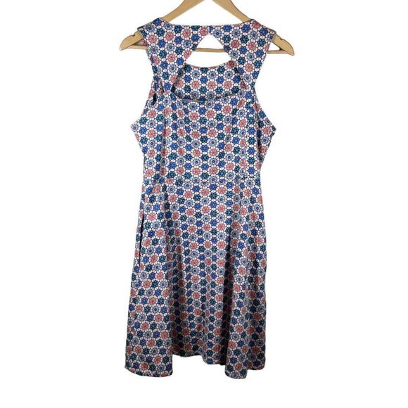 TULLE Multicolor Stain Glass Fit And Flare Dress Size M Floral Print Sleeveless - Picture 2 of 11